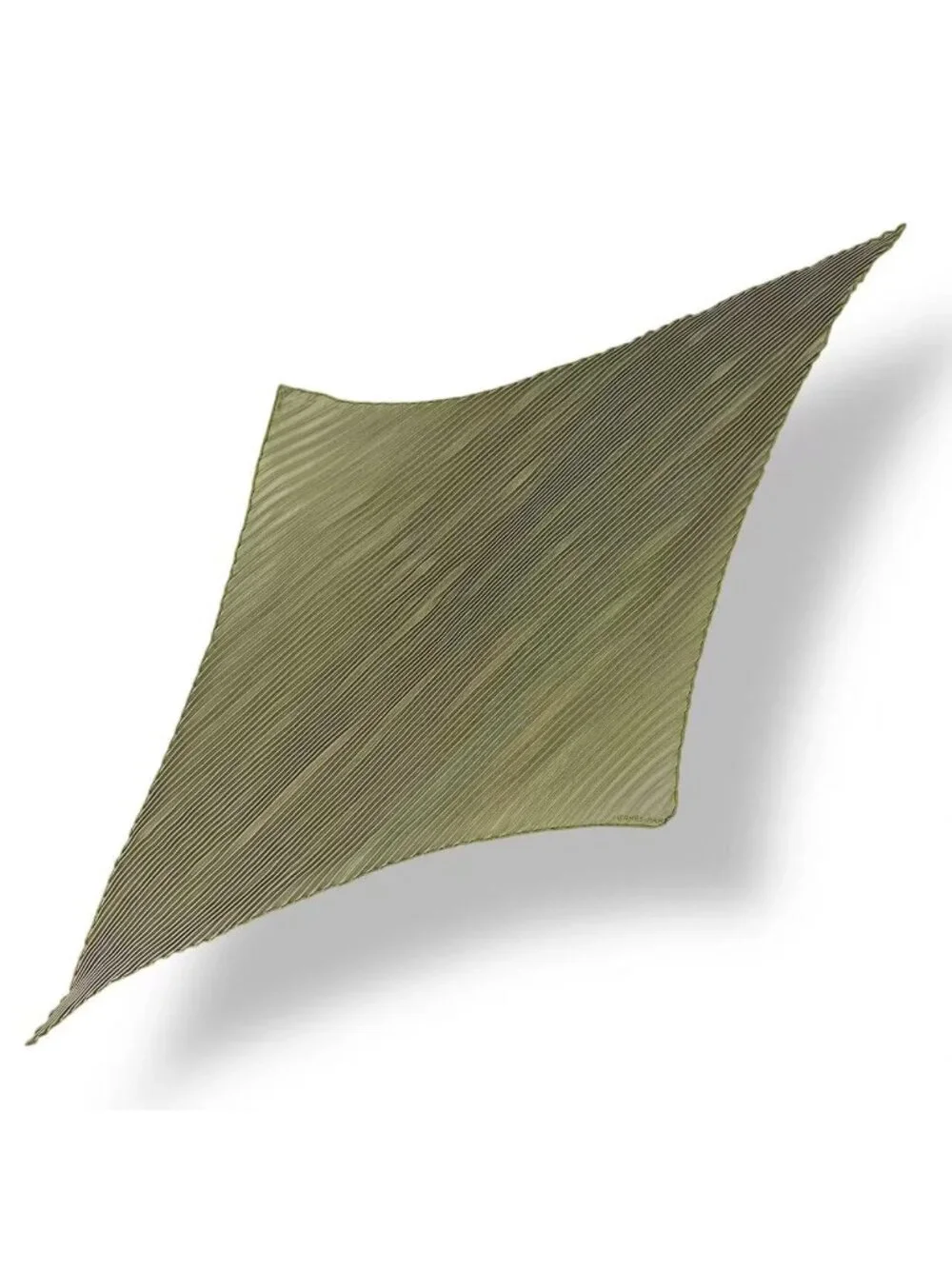 Hermes Scarf Pleats Silk Green